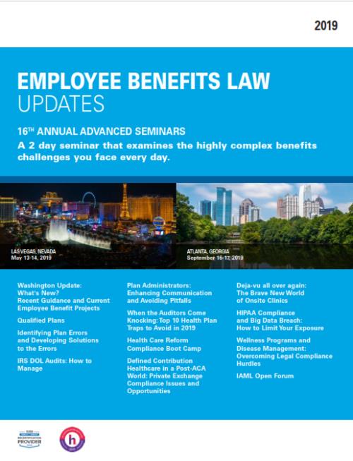 10 Big Hurdles To Identifying And >> 2019 Employee Benefits Law Update 16th Annual Advanced Seminar Atlanta United States September 16 17 2019 10 Big Hurdles To Identifying And >> 2019 Employee Benefits Law Update 16th Annual Advanced Seminar Atlanta United States September 16 17 2019